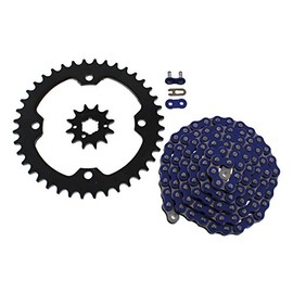 Blue Non O-Ring Chain & Silver Sprocket 12/40 98L 04-08 fits Yamaha YFM350 350 Raptor