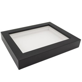 16x16 Shadow Box Gallery Wood Frames - Black DEEP Shadowbox Frame with a Display Depth of 3/4" - Shadowbox Frame Includes Shatter Proof UV Acrylic Front, Acid Free Interior, and Hanging Hardware