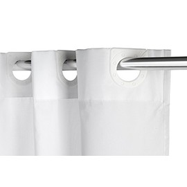 Croydex Hookless Textile White Shower Curtain, No Curtain Rings Required, 1800 x 1800mm (WxL)