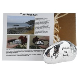 Pirantin You Are My Rock Gift Idea - Solid Metal Heavy Polished Rock Gift Idea for Him & Her