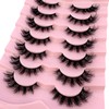 7 Pairs of 5D Faux Mink Eyelashes - Wispy, Natural