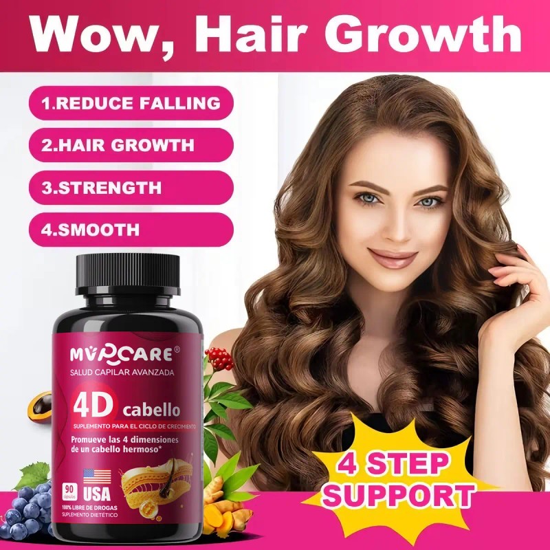 Vitaminas Cabello Mvpcare Mujer Queratina Soluble Naturalmente Regenera Más Fuerte