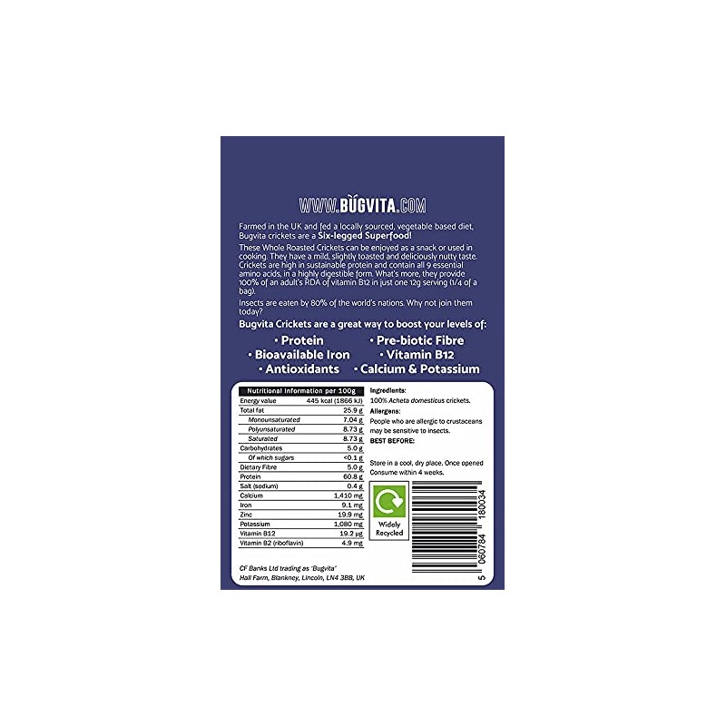 XL Whole Roasted Crickets 250g | Unseasoned and Ready to