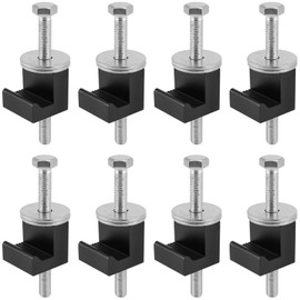 ZEONHAK 8 PCS Truck Tool Box Mounting Kit, Black Toolbox Mounting Kit, J Hooks Tool Box, Truck Tool Box Accessories with Screws and Washers for Pickup Truck