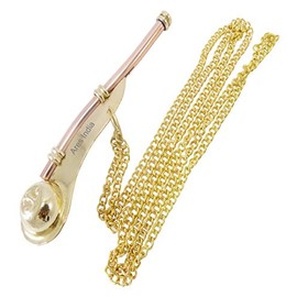 Ares India 5" Brass Copper Boatswain Whistle With Chain Bosun Call Pipe Maritime Nautical