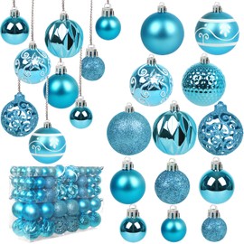 Ywlake 100Pcs Christmas Ball Ornaments for Christmas Tree Decoraion Baubles Shatterproof Balls Hanging Ornaments for Xmas Holiday Party Home Decorations (Teal)