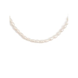 SINGULARU - Pompeii Necklace 18 Carat Gold-Plated Stainless Steel - Necklace with Natural Freshwater Stone Motif - Length 40 cm - Women's Jewellery, Gold, No Gemstone