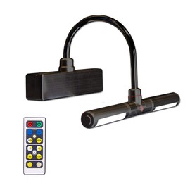 BIGLIGHT Wireless Battery Operated LED Picture Light with Remote, Rotatable Light Heads of 3 Lighting Modes, Dimmable Display Lamp with Timer for Painting Photo Portrait Art, 8.8", Black