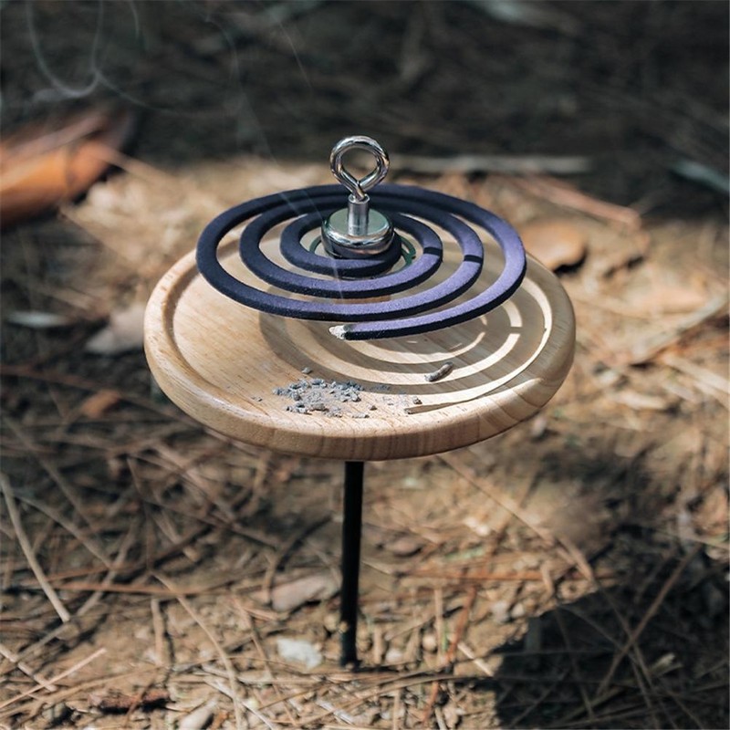 Portable Mosquito Coil Holder Multifunctional Magnetic Removable Oak Mosquito Coil