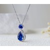 YONVUN Crystal Diamond Gemstone Pendant Necklace Plated 18k Gold Teardrop