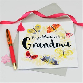 Claire Giles Tassel Embellished Mother's Day Greeting Card, Grandma, Butterfly Wreath, Happy Mother's Day, Grandma
