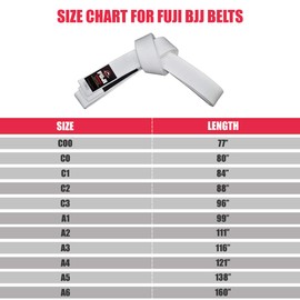 Fuji BJJ Belt, White, A1