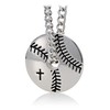 Men's Stainless Steel Baseball Pendant Necklace - Philippians 4:13