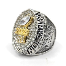 Customized 2024 Fantasy Football League Championship Trophy Rings Prize (Silver,11)