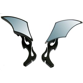 MotorToGo Black Diamond Motorcycle Cruiser Chopper Mirrors for 2010 KYMCO Agility 50