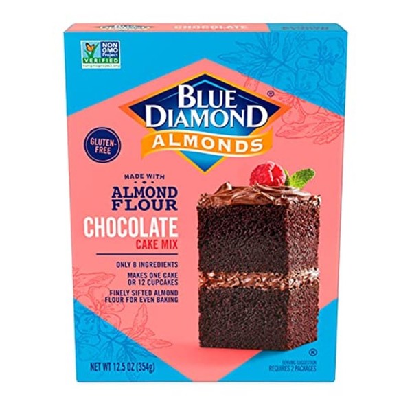 Blue Diamond Almonds Harina de almendra, arroz y tapioca para preparar pastel o cupcakes de Chocolate de 1 pastel o 12 cupcakes aprox, 354g