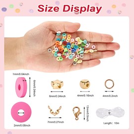 Generic 5000 Clay Beads Bracelet Making Kits, 48 Colors Flat Soft Pottery Pieces for Friendship Bracelets, Polymer Clay Beads with Charms for Jewelry Making, Crafts Gifts for Girls and Kids