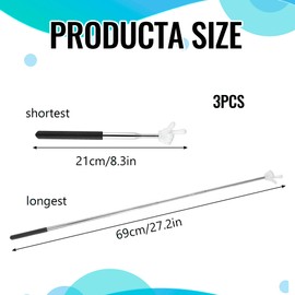 Pack of 3 Pointer Stick Extendable Telescopic Teacher Pointer Telescopic Rod Pointing Stick Retractable Pointer Stick Extendable Stainless Steel Extendable Teaching Pointer Hand Pointer for Classroom