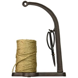 Abbott Collection Cast Iron Twine/String Spool Holder with Scissors, Dark Brown