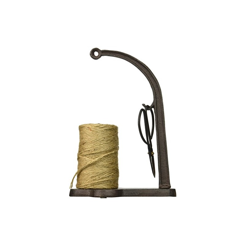Abbott Collection Cast Iron Twine/String Spool Holder with Scissors, Dark