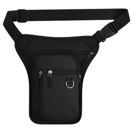 Shengxi Drop Leg Belt Bags for Men Women Versatile Waist Bag Waterproof Leg Bag for Motorcycle Tactical Leg Bag for Outdoor Hiking Travel Cycling (Black), black, Sports