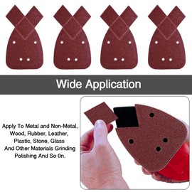 Pack of 40 Mouse Sandpaper Sanding Sheets with Extra 2 Tips, 4 Holes Velcro Sandpaper, Various Grits 40/60/80/120 / Grains for Fine Palm Sander