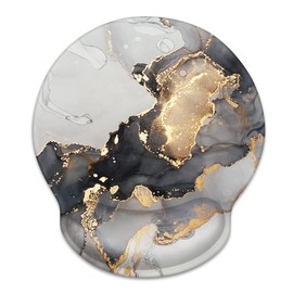 WAVEYU Alfombrilla de mouse de mármol gris dorado y negro, alfombrilla de mouse fresca para hombres y mujeres, base de goma antideslizante para escritorio, laptop, juegos, computadora, trabajo, fácil escritura y alivio del dolor