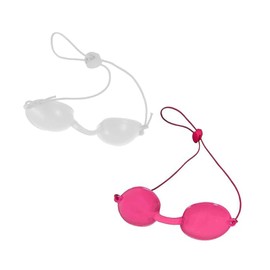 FveVqe 2PCS Sunbed Goggles, Tanning Goggles for Sunbeds, Durable Sunbed Eye Protection, Adjustable Strap Sun Bed Eye Protection for Using Beauty Equipment Sunbathing on Beach(Pink White)