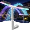 Solar Pool Fountain with Lights, Dual-Head Adjustable Spray, Timer