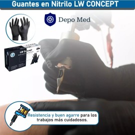 lw concept Guantes Negros De Nitrilo 100% No Fake, No Mezclas, No Vinil