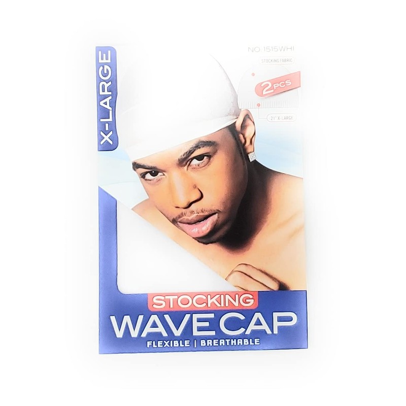 Stocking Wave Cap Fit All Head Sizes (Black and White)