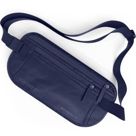 Travel Money Belt, RFID Blocking for Men & Women - Ideal for Keeping Your Cash, Credit Card, Passport, Phone Safe When Traveling (Sleek Navy Blue)