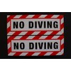 (2 Pack) No Diving Vinyl Stickers Decals 10" X 3.5"