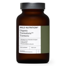 Wild Nutrition Food-Grown Turmaforte Turmeric Capsules | Kurkuma Vollspektrum | Ethische Herkunft | entzündungshemmend, antioxidativ und immun unterstützend | 60 Kapseln