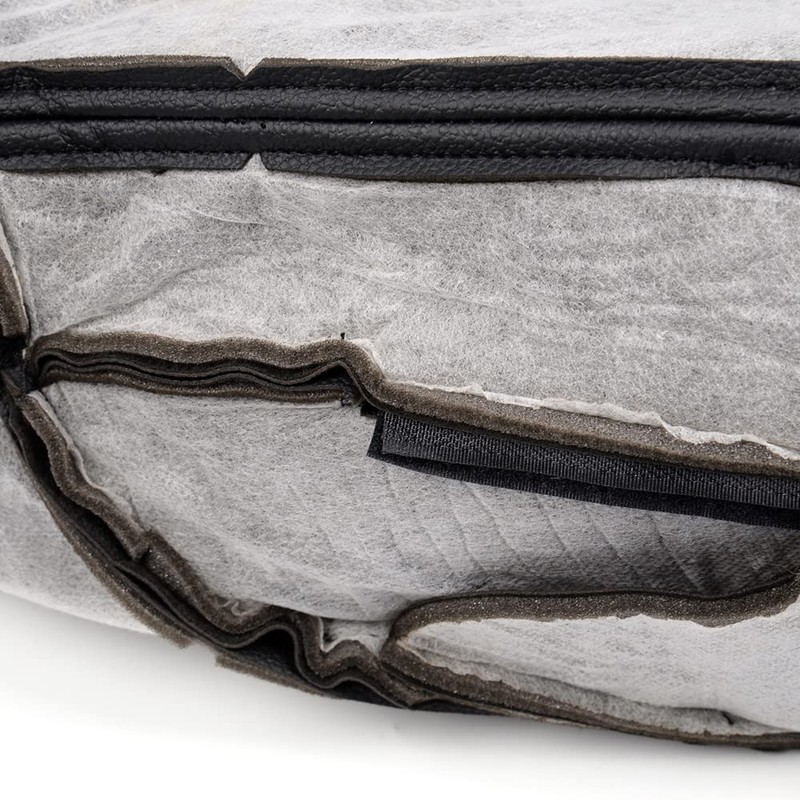 PIT66 Black Armrest Cover Center Console Lid Cover Microfiber Leather