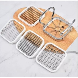 Pommesschneider 5 in 1, Apfelschneider, Kartoffelschneider Gemüseschneider Multifunktionaler Obstschneider, 5 in 1 Edelstahl Kartoffelschneider, für DIY, Obst, Gemüse, Kartoffeln, Küchengerät
