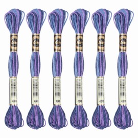 PATIKIL 6 Skeins Embroidery Floss, Polyester Embroidery Threads Bracelets String for Cross-Stitch Hand Embroidery, Dark Purple