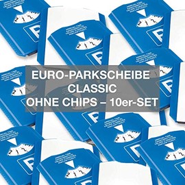 4business Pack of 10 Euro Parking Discs Classic 4 Languages Blue/White § 42 German Road Traffic Regulations Ice Scraper Set of 10