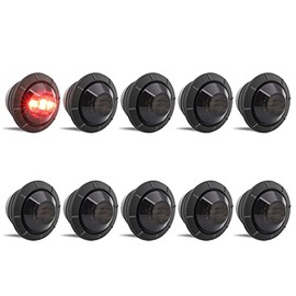 Biqing 10PCS 3/4" Round LED Side Marker Lights Red,12V Led Marker Clearance Light Turn Signal Indicators Bullet Grommet Light Smoked for Pickup/Truck/Trailer/Boat