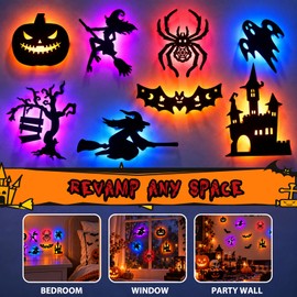 Halloween LED Wall Lights Silhouette Stickers