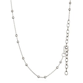 NKlaus 40/45 + 5 cm Ball Chain 925 Silver Adjustable Length Necklace 2 mm Wide Silver Chain Women, Sterling Silver