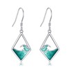 Wave Earrings Dangle S925 Sterling Silver Ocean Waves Stud Earrings