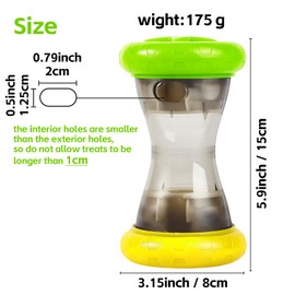 AUSCAT Dog Treat Dispensing Toy, Interactive Dog Puzzle Toys for Small and Medium Breeds, Slow Feeder, Dog Enrichment Toys to Keep Them Busy(Not for Aggressive Chewers), Yellow & Green