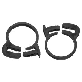 sourcing map 2 Pcs Adjustable Double Snap Grip Hose Clamps Plastic 31.5-34 Mm/1.24-1.34 Inches Inner Dia Adjustable Several Ratcheting Tubing Clamp for Home, Black