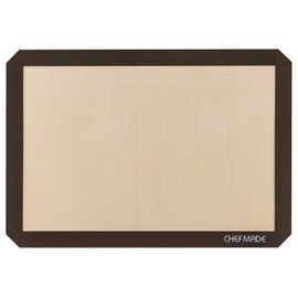 CHEFMADE 17-Inch Silicone Baking Mat with Measurements, Non-stick Heat Resistant Rolling Dough Mat, for Pastry,Pizza, Fondant and Pie Crust Making 11.7" x 16.7" (Brown)