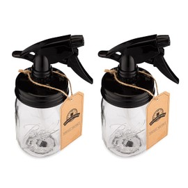 Jarmazing Products Mason Jar Sprayer – Black – With 16 Ounce Ball Mason Jar – 2 Pack!