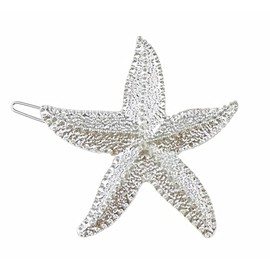 Womens Girls Party Birthday Christmas Bridal Wedding Accessories Slides Hairpin Hair Clips Grips Bobby Pins Clip Barrette Slide Star Fish Starfish (Silver Tone)