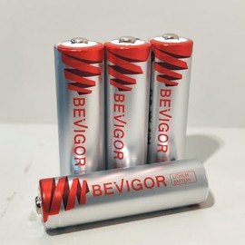 BEVIGOR Lithium AA Batteries 4 Pack, 1.5V 3000mAh Longer Lasting Double AA Battery【Non-Rechargeable】