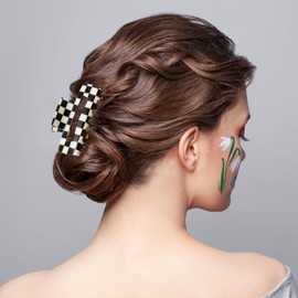 Checkered Hair Claw Clips for Women, 2pcs Cute Claw Clips, Large Claw Clips for Thick Hair and Thin Hair, Rectangle Square Clips Vintage Checkered Hair Clip Y2K Hair Barrettes for Women Girls