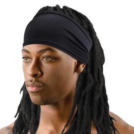 Titan Spandex Dreadlocks Braids Band for Men, Stretch Headband for Locs and Braids, Smooth Comfort Fit (BLACK)